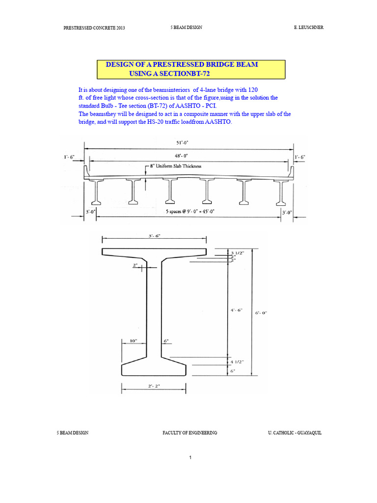 Prestressed Concrete Bridge Beam Design | PDF | Beam (Structure) | Bridge
