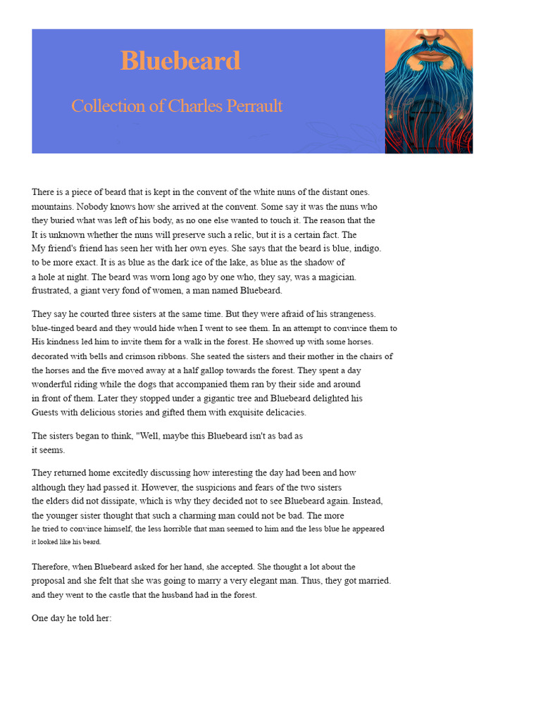 Bluebeard: A Tale of Mystery and Betrayal | PDF