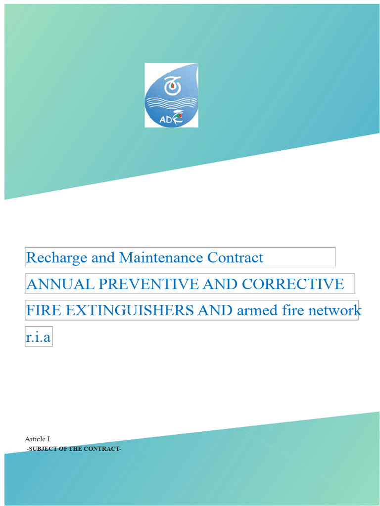 Fire Extinguisher Maintenance Contract | PDF | Justice | Crime & Violence