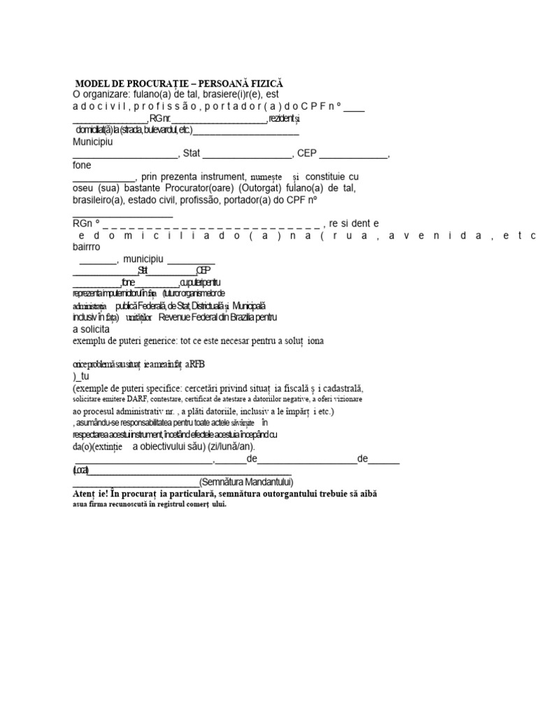 Model de Procură | PDF