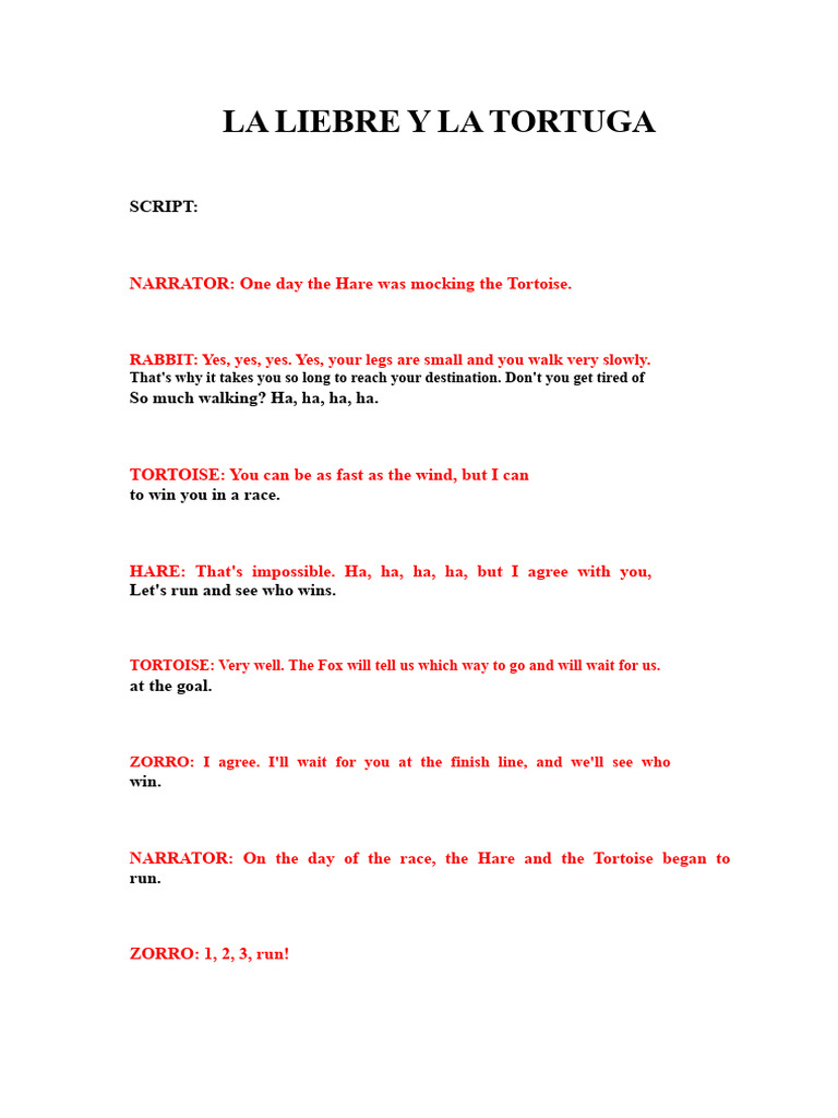 The Hare and The Tortoise | PDF