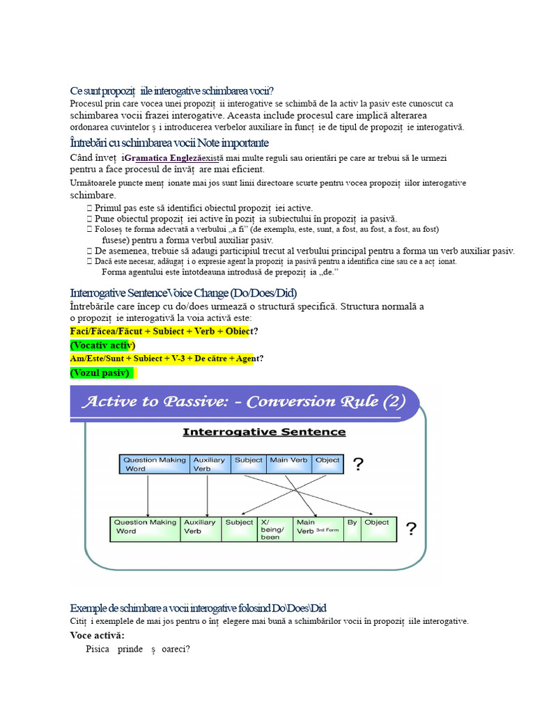 Întrebare În Voce Pasivă | PDF