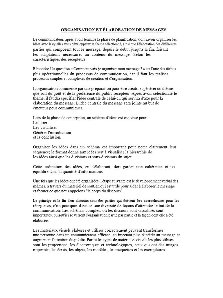Organisation efficace des messages | PDF