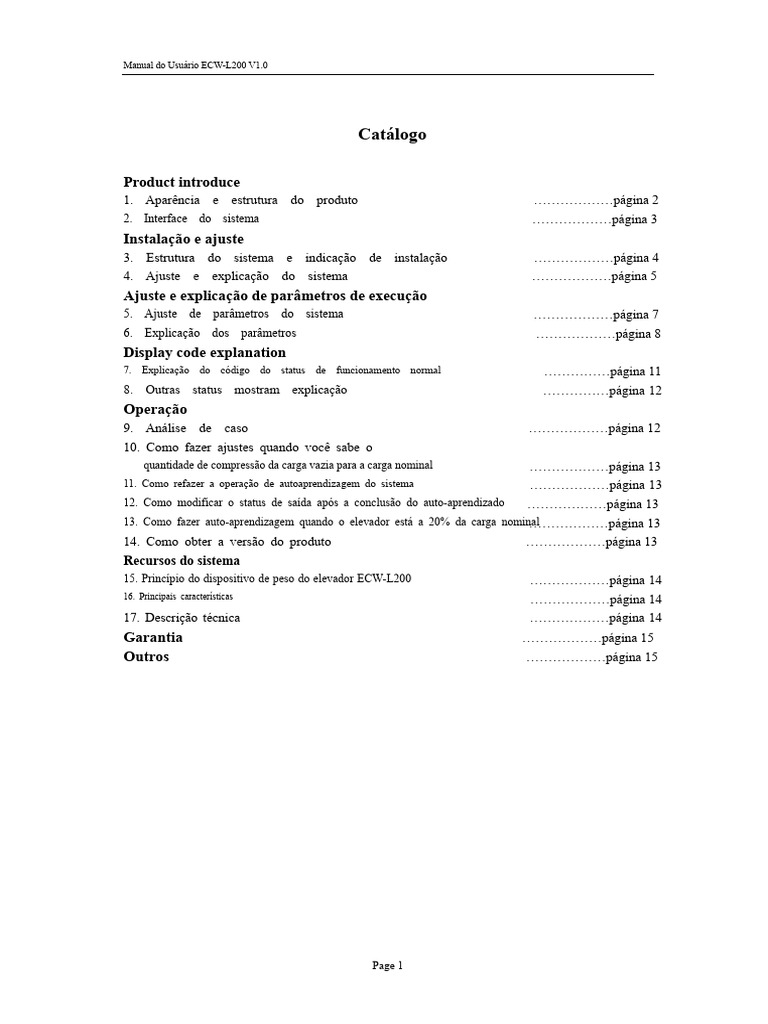 Manual do Usuário ECW-L200 V1.0 | PDF