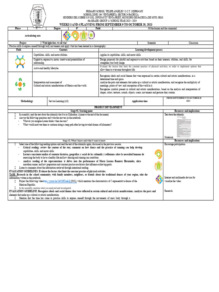 6th Grade Physical Education Plan 2023 | PDF | Dances | Choreography