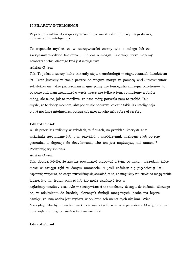 12 Filary Inteligencji | PDF