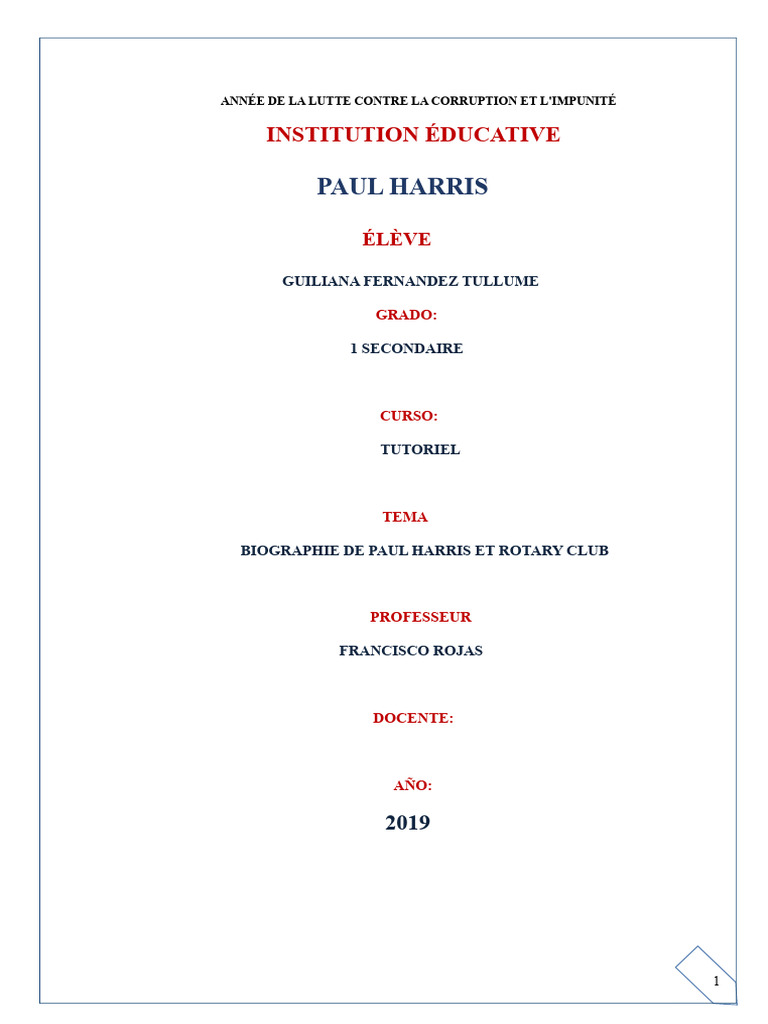 Biographie de Paul Harris et Rotary Club | PDF | Clubs et associations