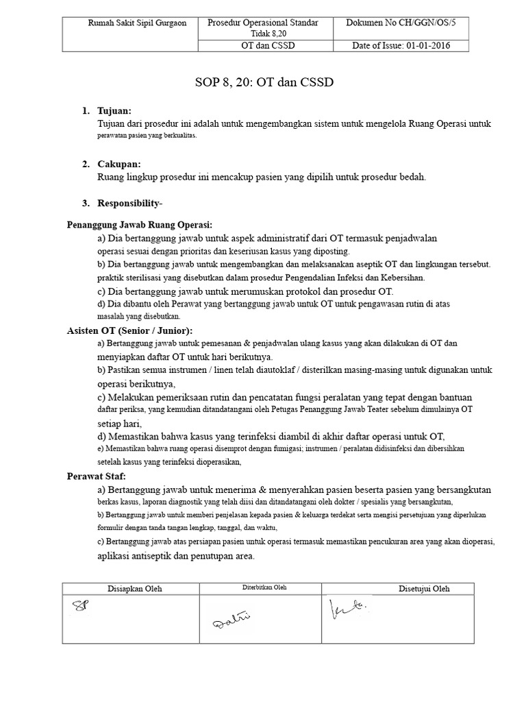OT Dan CSSD | PDF