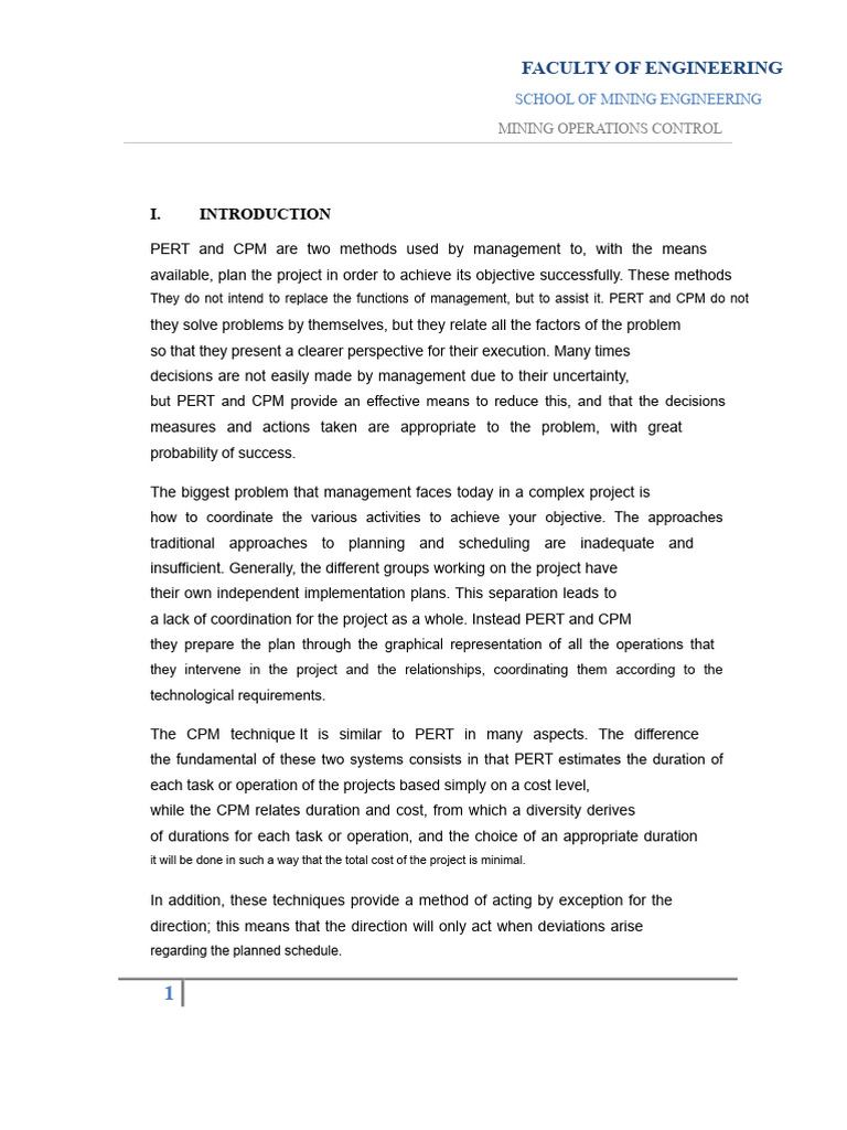 PERT vs CPM in Mining Operations | PDF | Applied Mathematics