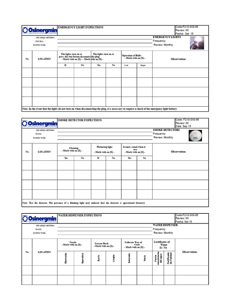 Monthly Emergency Equipment Inspections | PDF | Safety