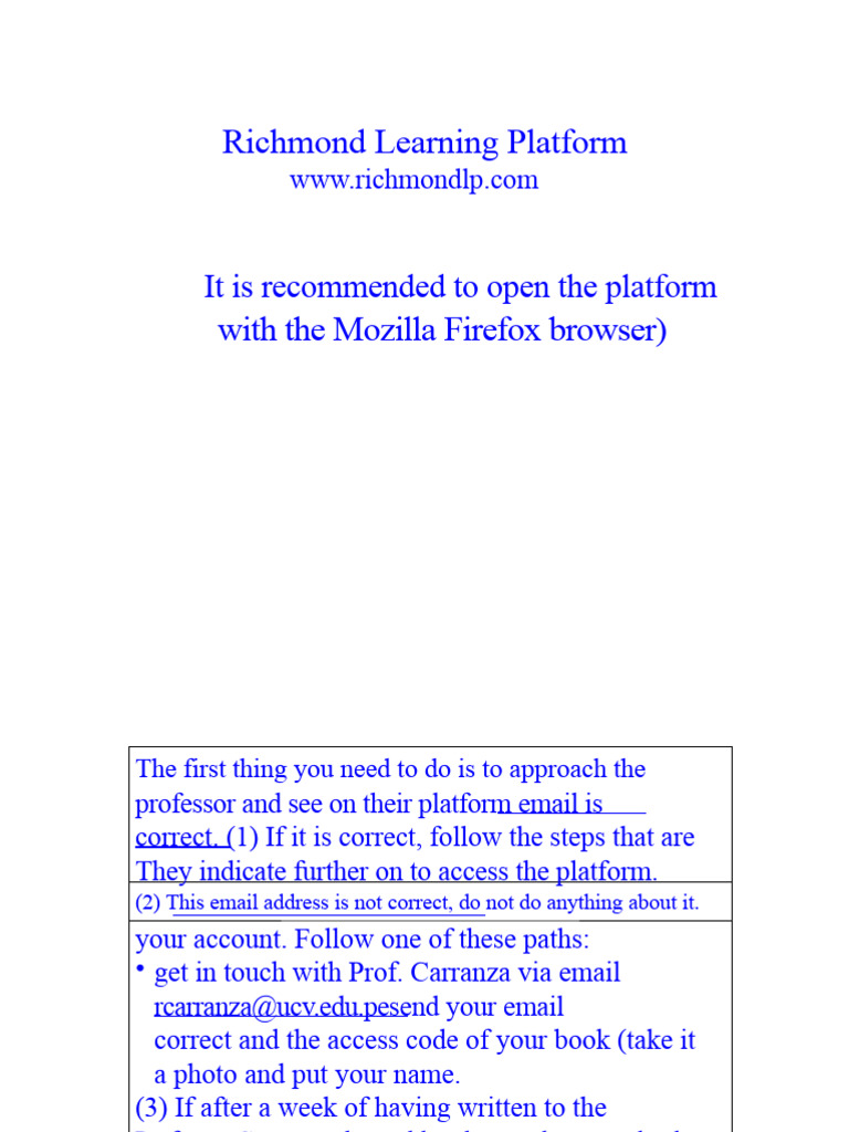 Accessing Richmond Learning Platform | PDF | Computing