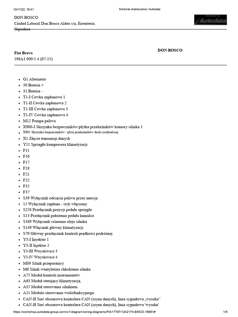Schemat Okablowania - Autodata | PDF