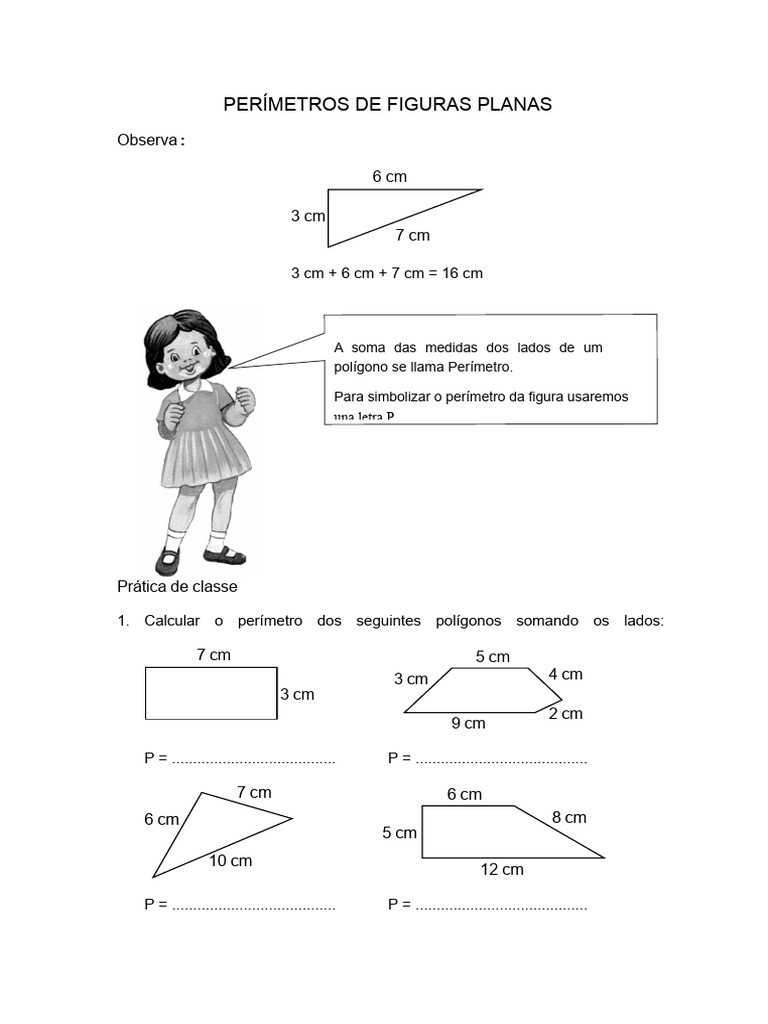 Perímetros de Figuras Planas: Cálculos e Exercícios | PDF | Metro ...