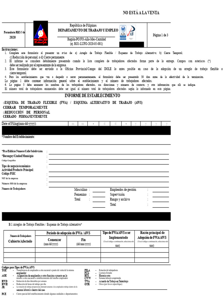RKS Formulario 5 de 2020 | PDF | Labor | Empleo