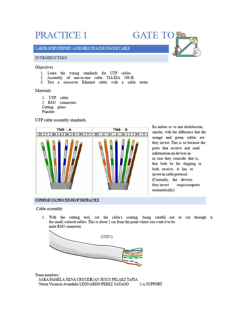 UTP Cable Assembly Guide | PDF | Electronics | Electrical Engineering