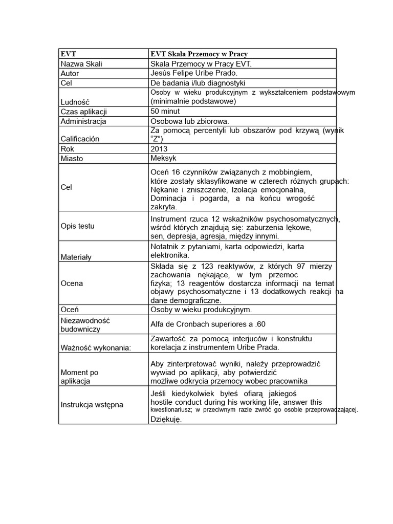 TESTY EVT I CLA | PDF