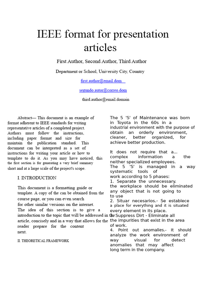 IEEE Article Formatting Guide | PDF | Typefaces | Hyperlink