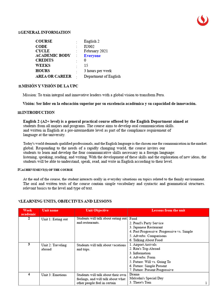 IU002 English 2 | PDF | Distance Education | English Language