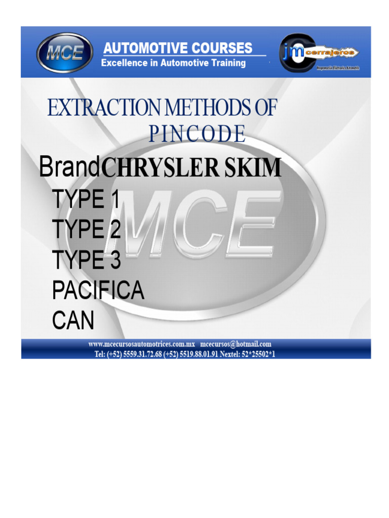 Chrysler SKIM Pin Code Extraction Guide | PDF | Computer Engineering ...