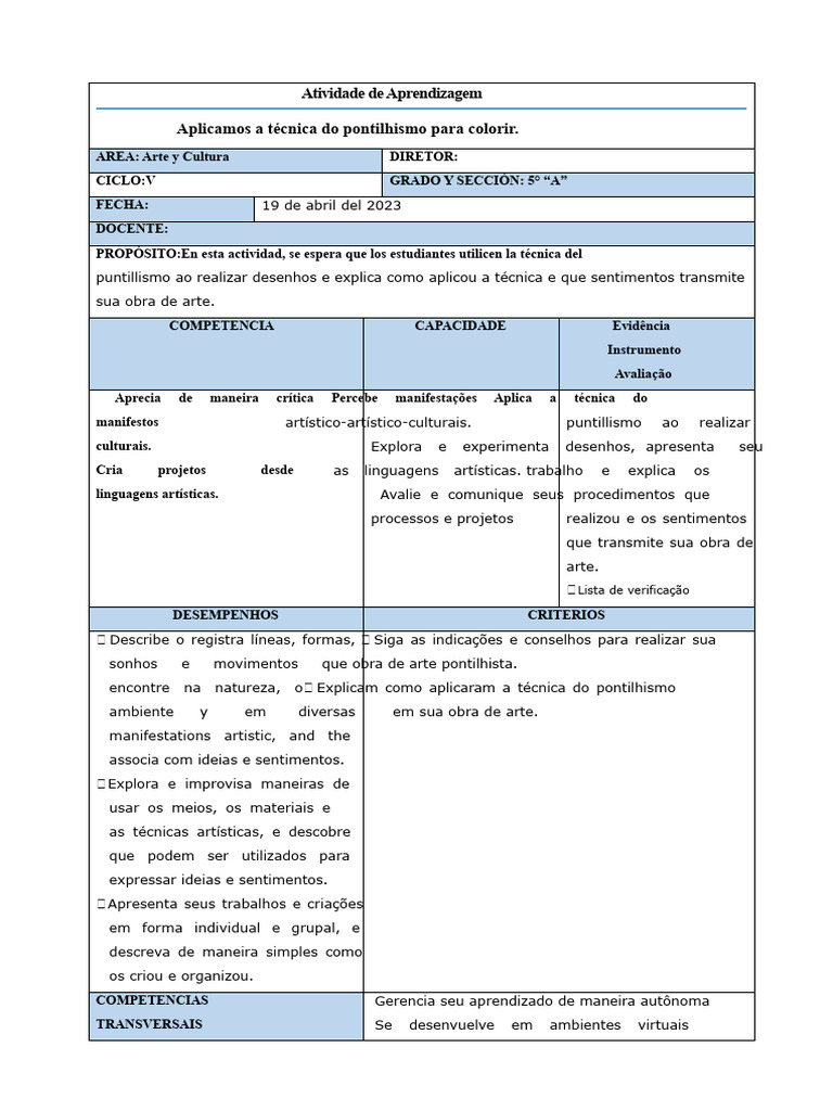 Atividade de Pontilhismo para Crianças | PDF | Desenho | Aprendizado