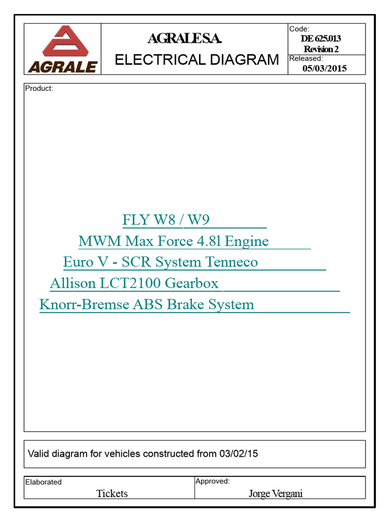De 625.013 Rev.2 Electrical Diagram W8-W9 Maxforce Ca Abs Ev | PDF ...