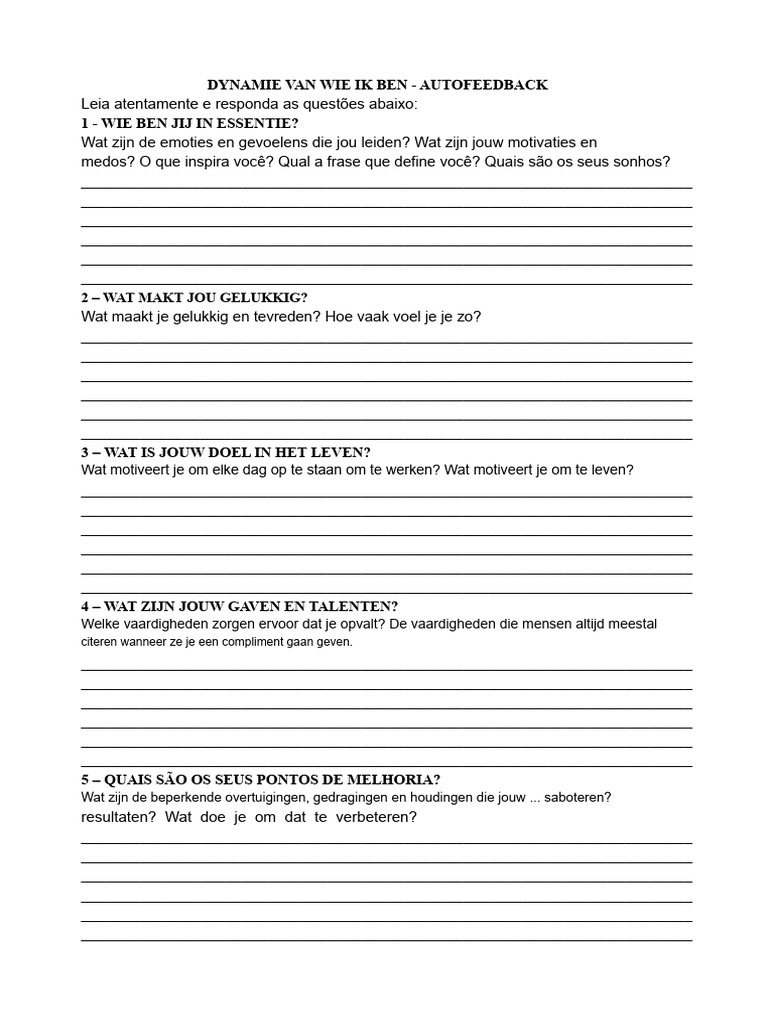 Dynamiek Van Wie Ben Ik | PDF