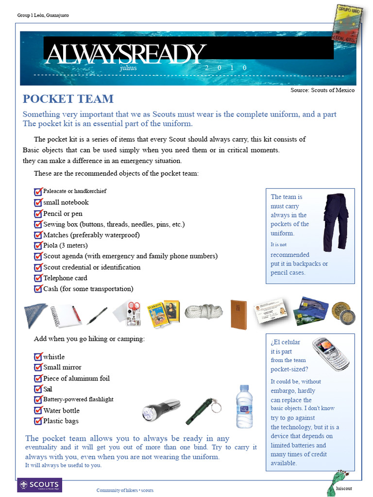 Essential Scout Pocket Kit Guide | PDF