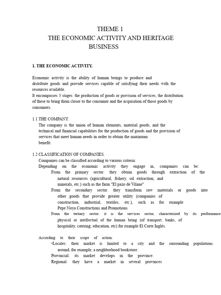 Economic Activity and Company Classification | PDF | Partnership | Expense