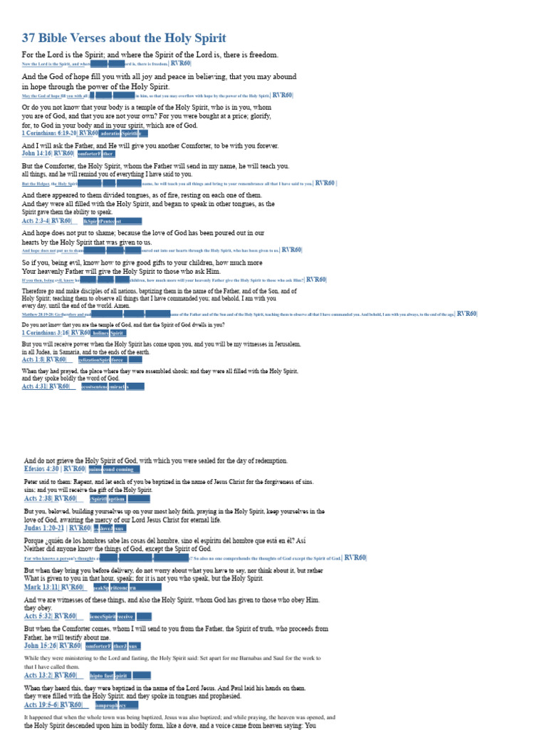 37 Powerful Bible Verses on the Holy Spirit | PDF | God In Christianity ...