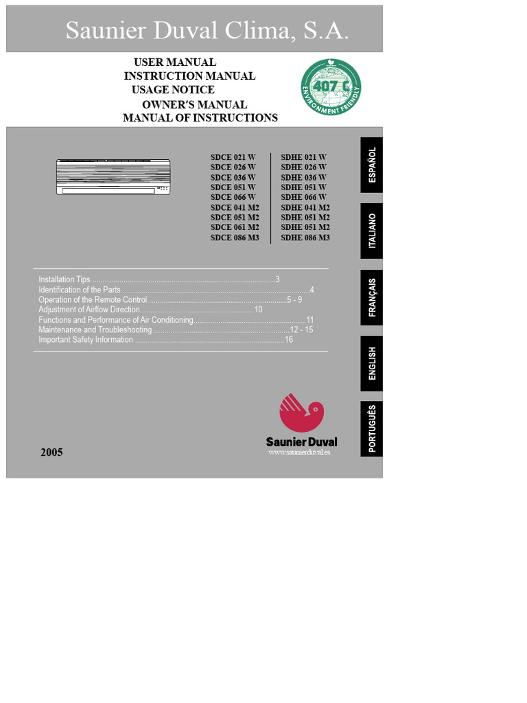 saunier-duval-air-conditioner-user-manual-pdf-air-conditioning