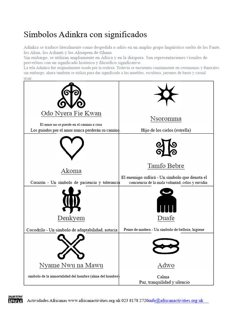 Significados de los Símbolos Adinkra | PDF