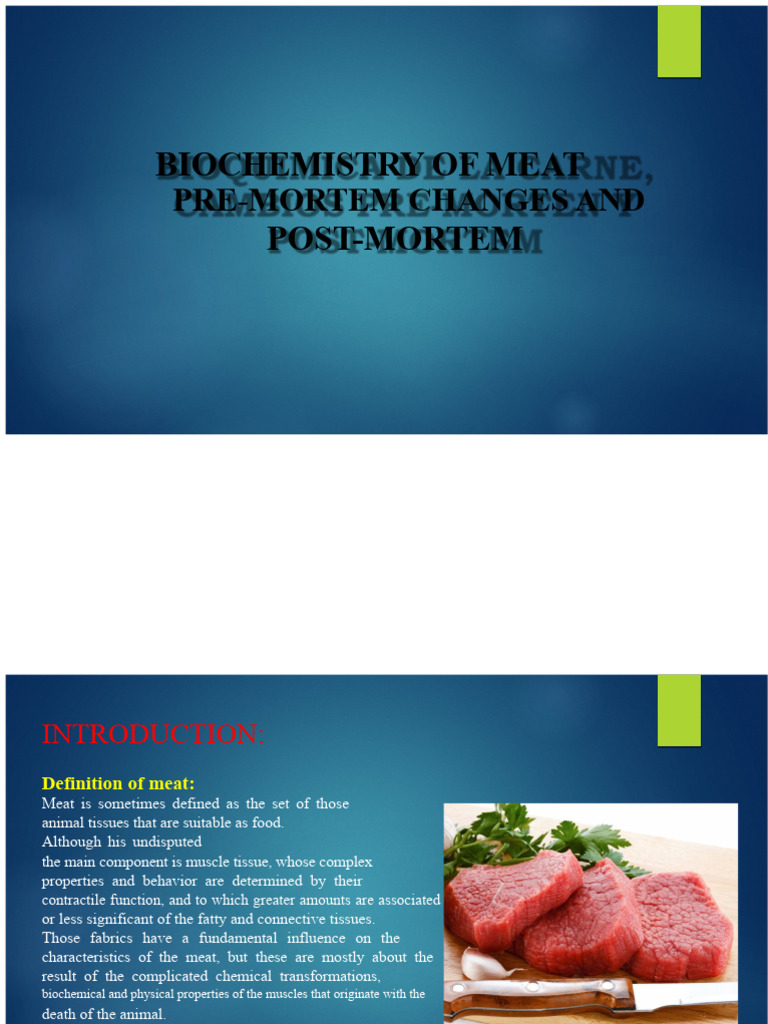 Biochemistry of Meat: Changes and Composition | PDF | Curing (Food ...