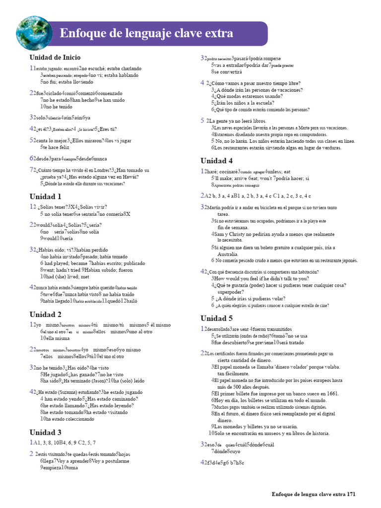Workbook Language Focus Extra Key PDF | PDF | Billete de banco ...