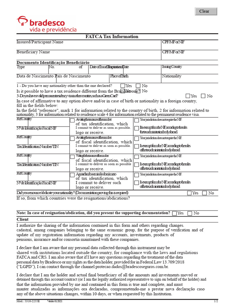 FATCA Tax Information Form Guide | PDF | Government | Justice