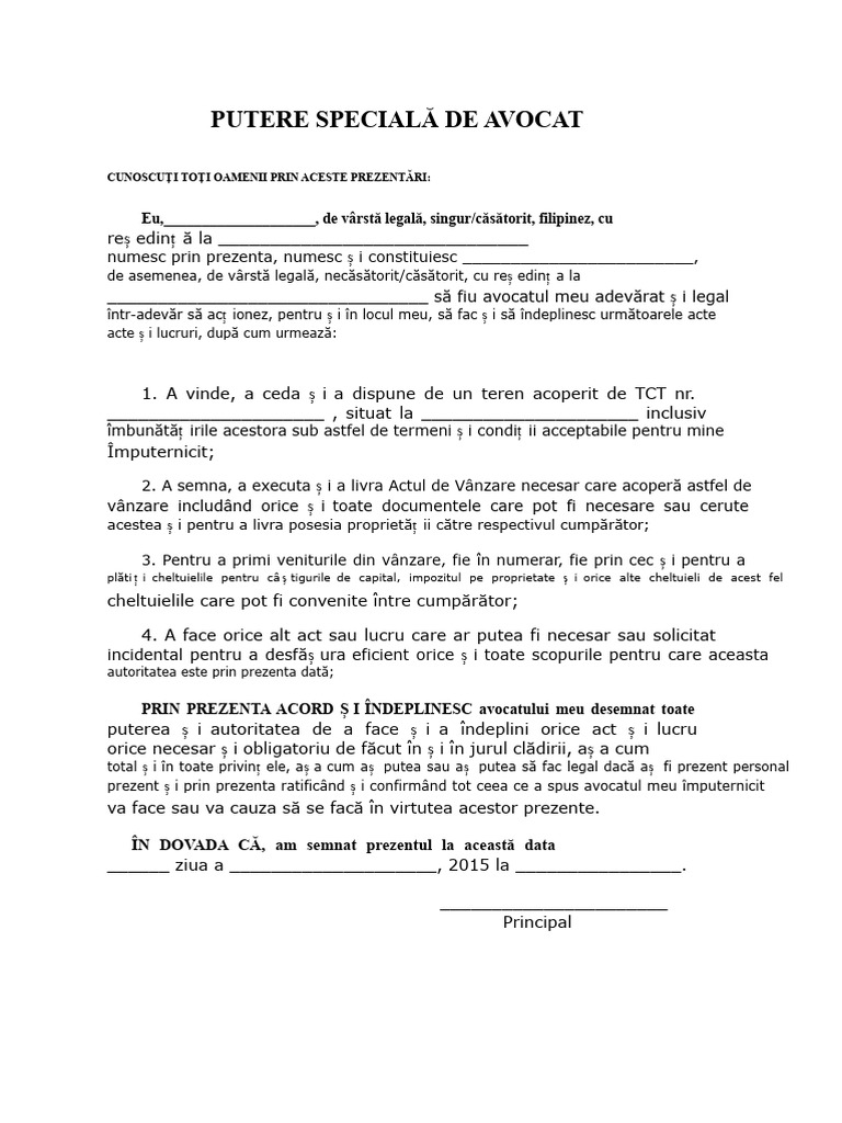 Procura Specială (Teren) EXEMPLU 2 | PDF