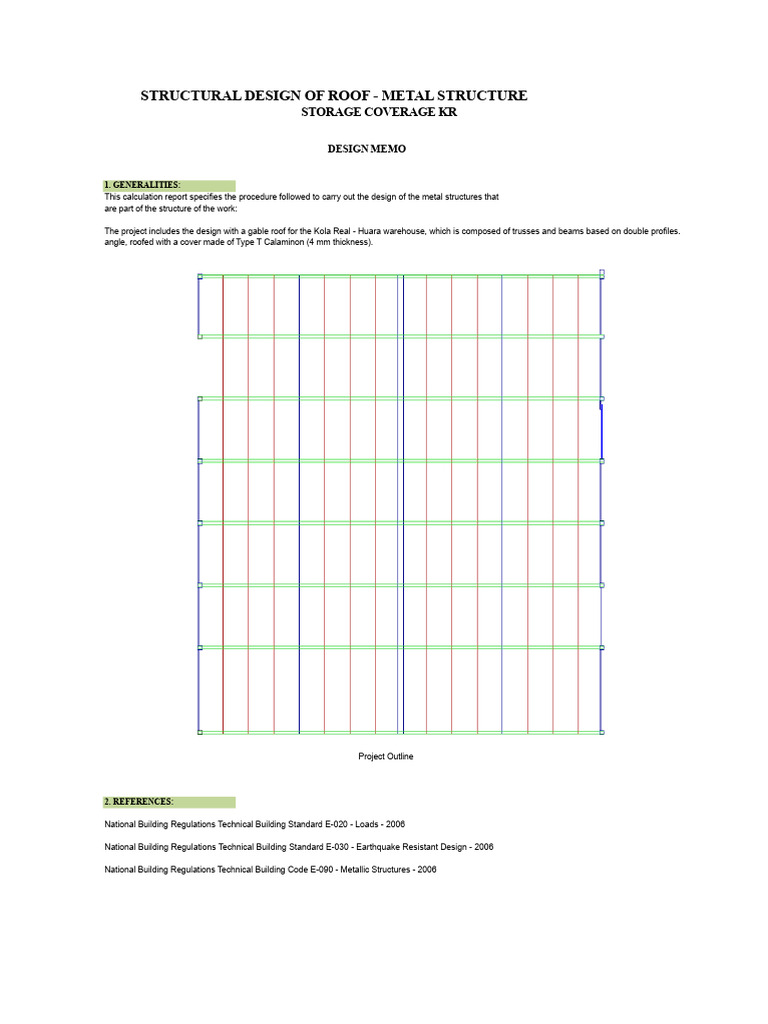 Metal Roof Structural Design Report | PDF | Structural Load ...