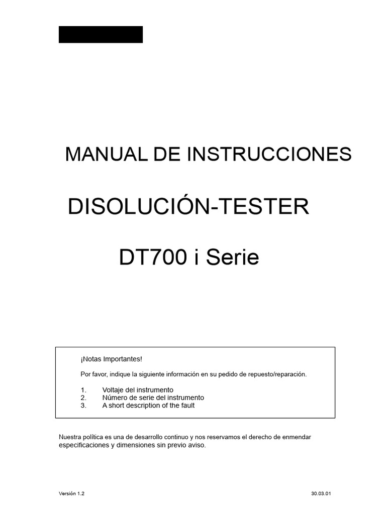 DT 700 I - Versión en Inglés 1.5 | PDF | Pantalla táctil | Bomba