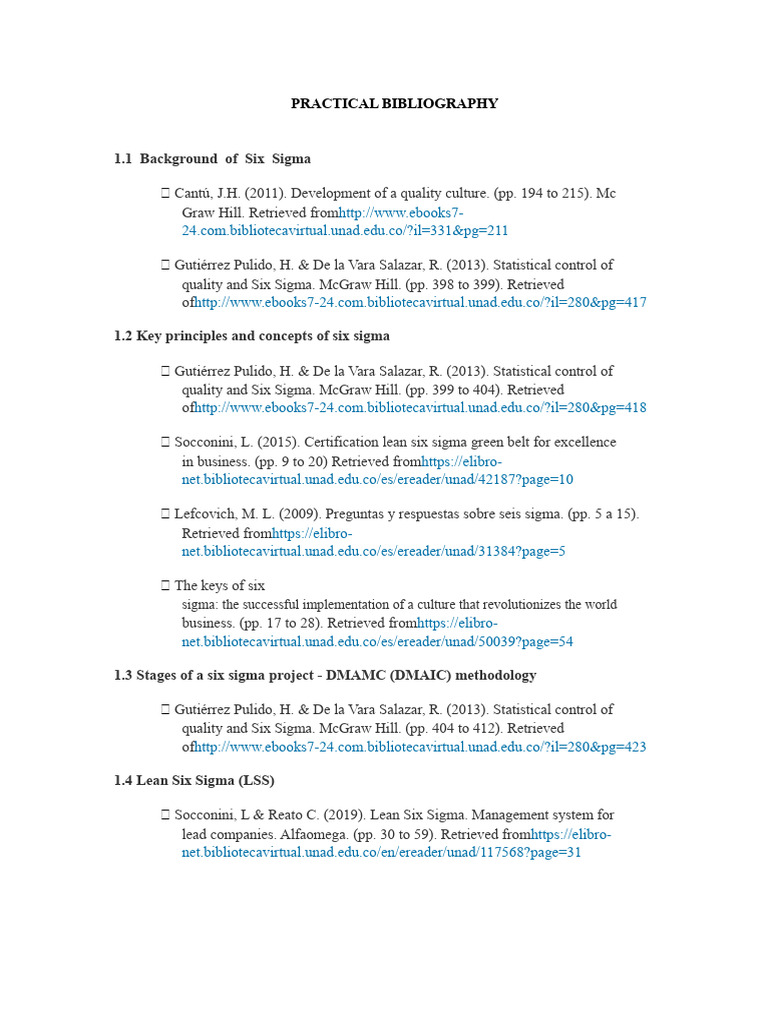 Practical Bibliography | PDF | Six Sigma | Production And Manufacturing