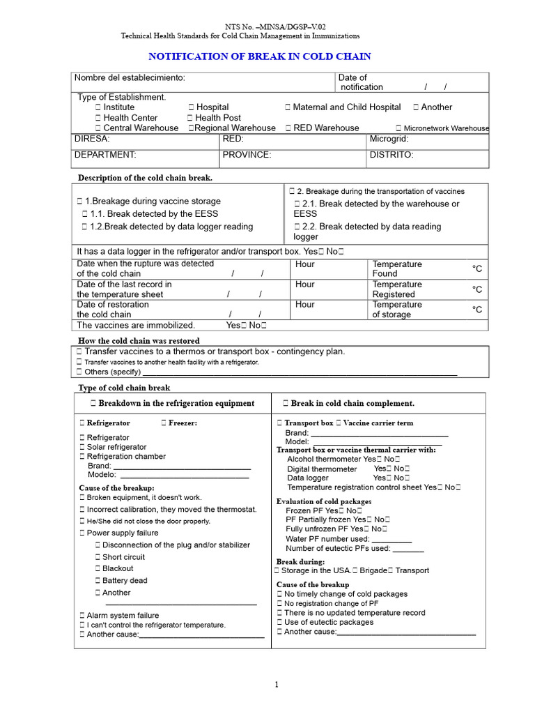 Cold Chain Break Notification for Vaccines | PDF | Refrigerator | Warehouse