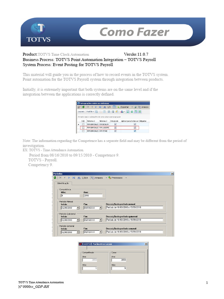 TOTVS Time Clock Automation Guide | PDF | Software | Software Engineering