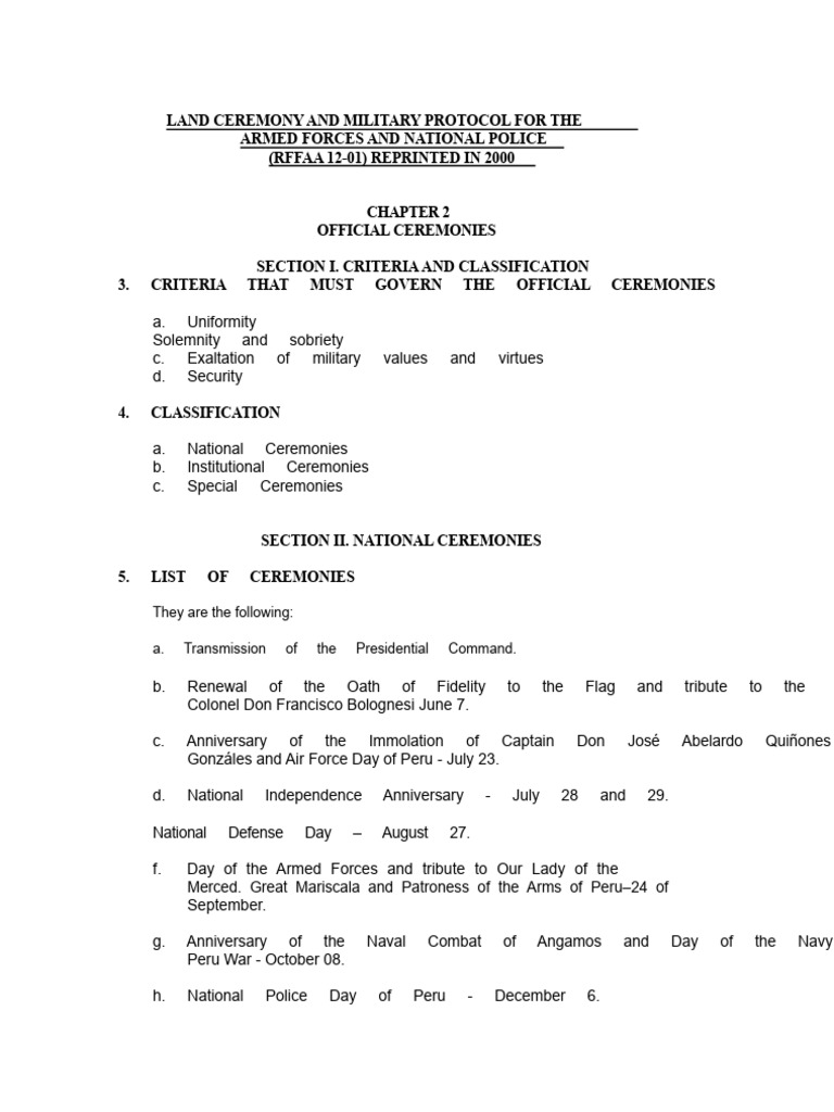 3 Rffaa 12-01 Ceremonial and Protocol of The Armed Forces and National ...