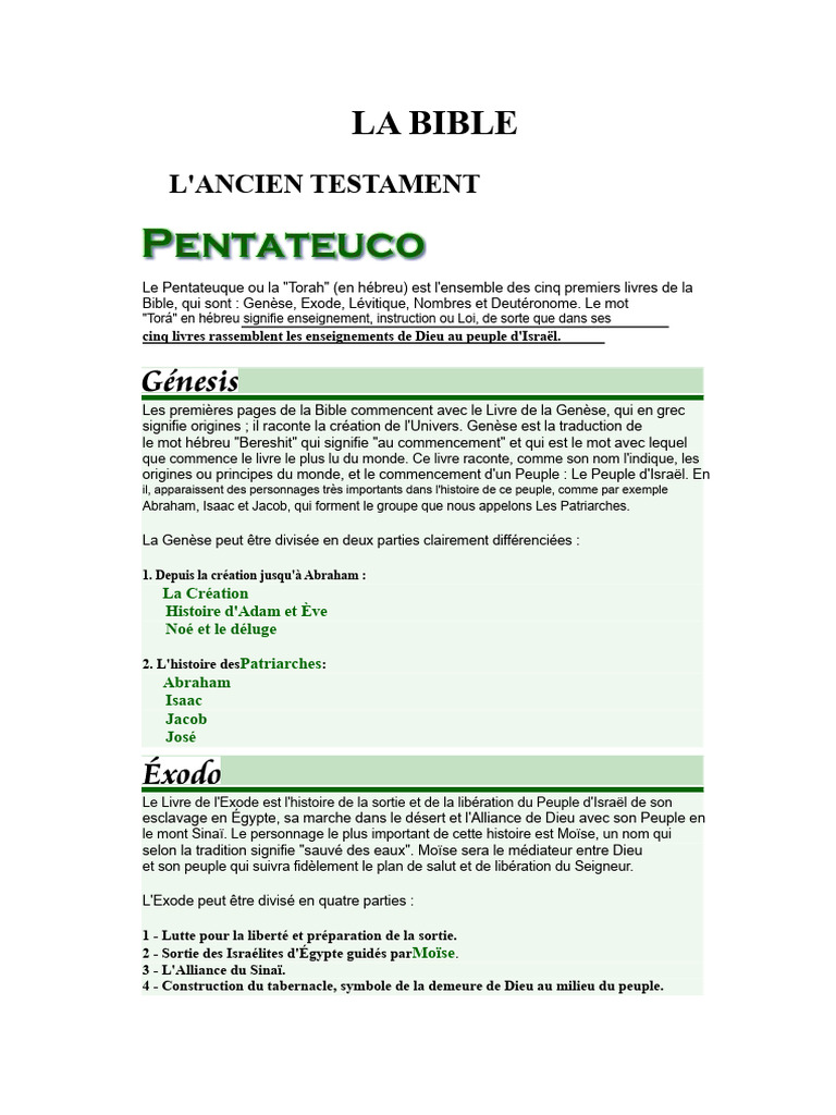 Comprendre l'Ancien Testament de la Bible | PDF | Livre de la Genèse ...