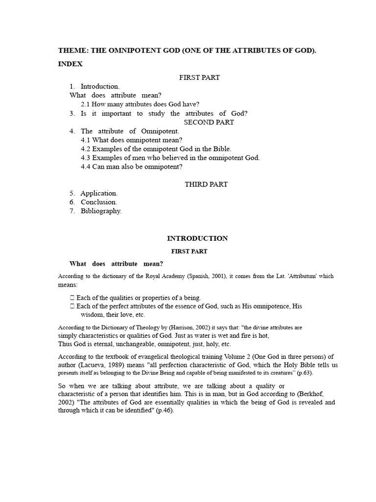 The Omnipotent God | PDF | Omnipotence | God