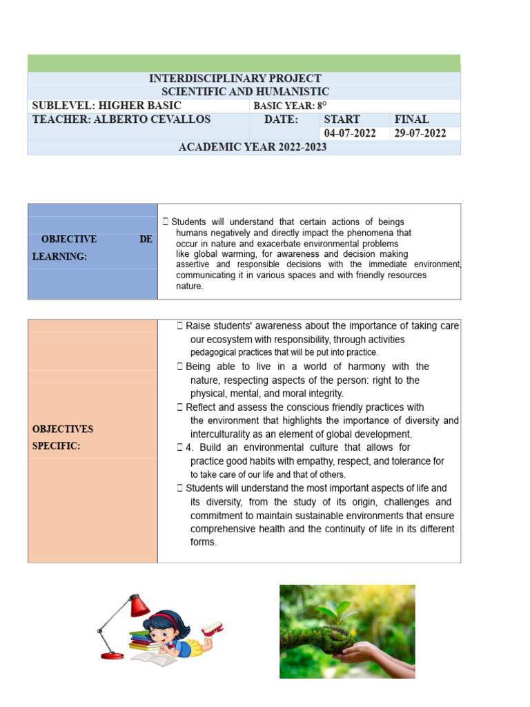 Interdisciplinary Project on Environmental Awareness | PDF ...