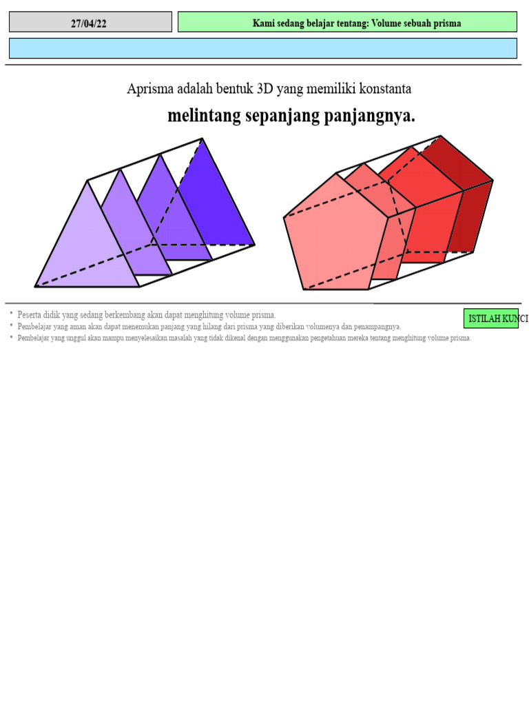 Menghitung Volume Prisma 3D | PDF