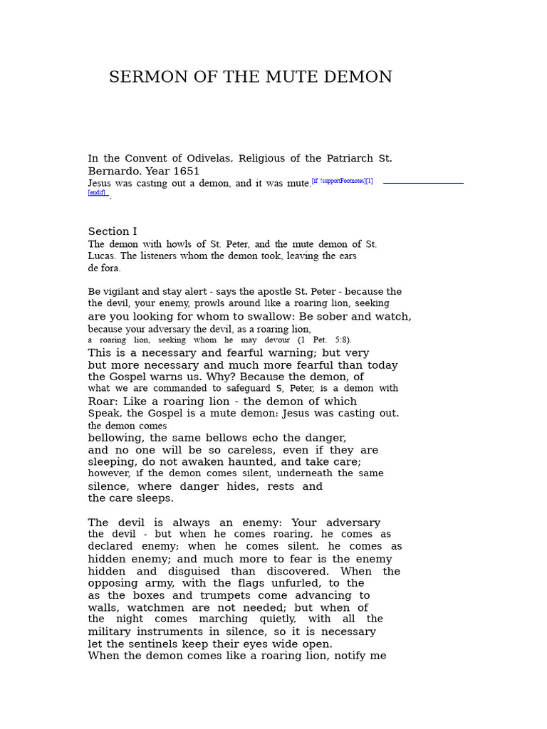 Mute Demon: A 1651 Sermon Analysis | PDF | Jesus | Isis