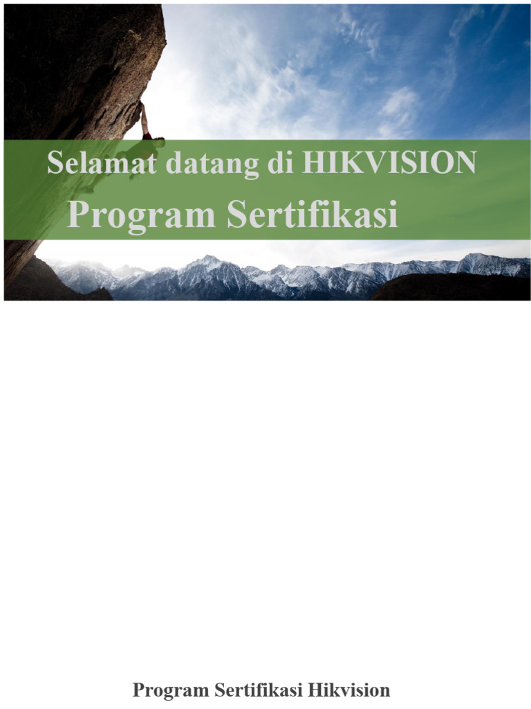 Sertifikasi dan Pelatihan Hikvision | PDF