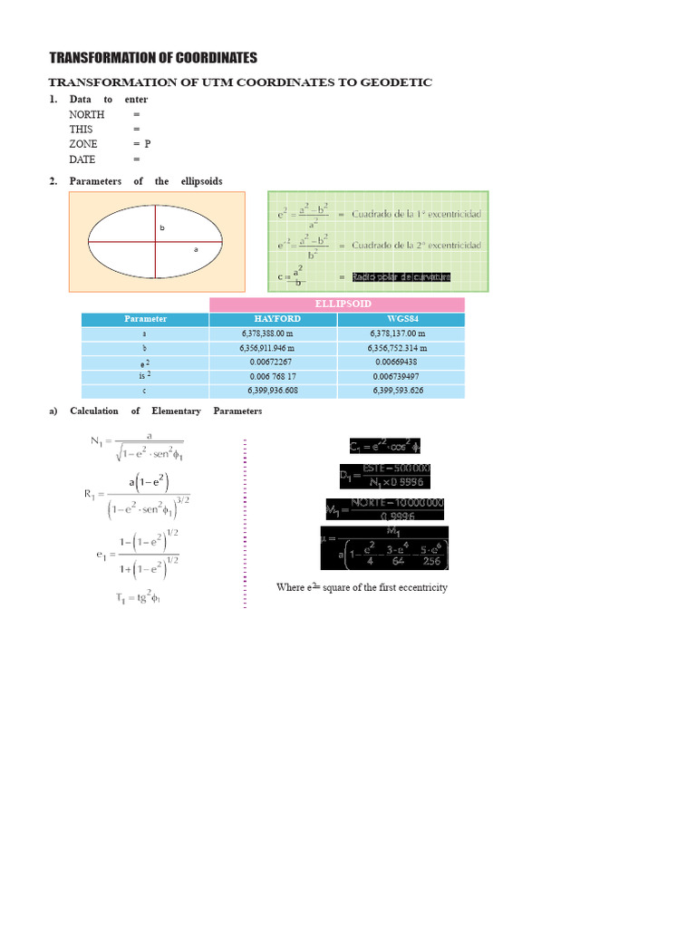 UTM to Geodetic Coordinate Transformation | PDF | Latitude | Geodesy
