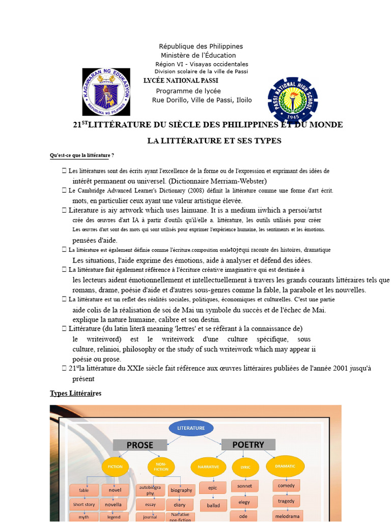 types-de-litt-rature-et-d-finitions-cl-s-pdf-po-sie-romans