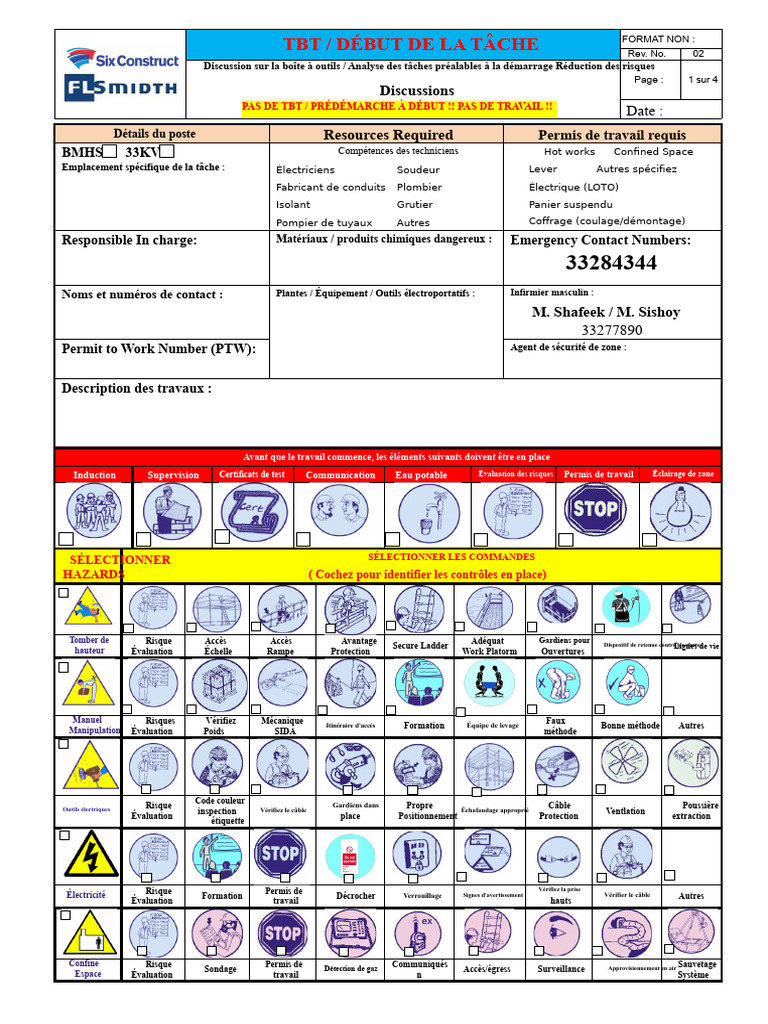 Analyse des risques avant travaux 33KV | PDF